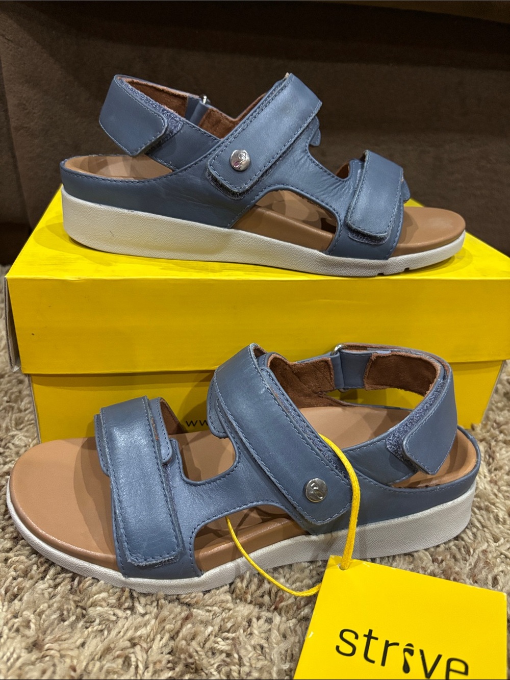 Strive Aruba Denim Blue Sandals Size 5